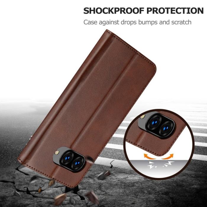 LC.imeeke - LC.IMEEKE Google Pixel 9a Fodral - Äkta läder - Brun