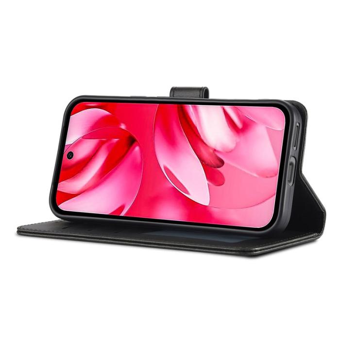 LC.imeeke - LC.IMEEKE Google Pixel 9a Fodral Äkta läder - Svart