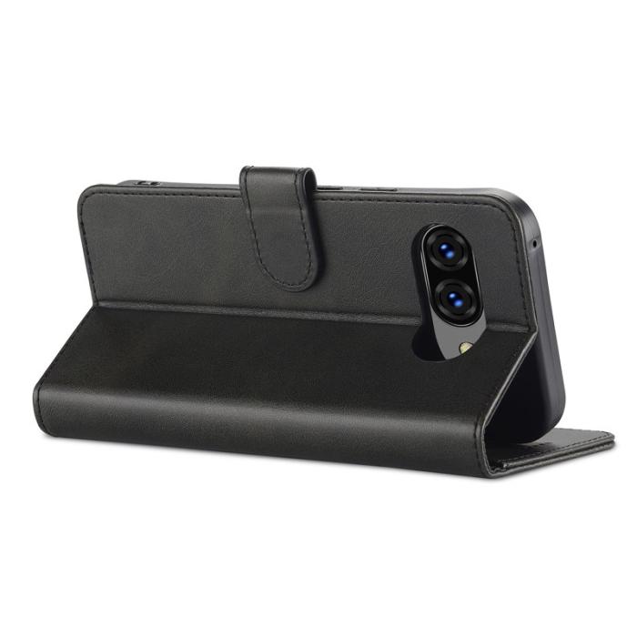 LC.imeeke - LC.IMEEKE Google Pixel 9a Fodral Äkta läder - Svart