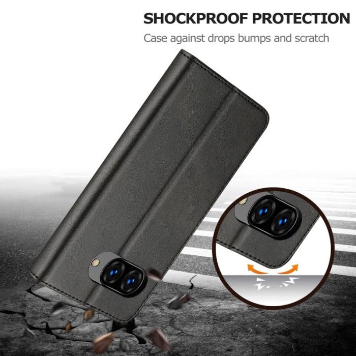 LC.imeeke - LC.IMEEKE Google Pixel 9a Fodral - Äkta läder - Svart