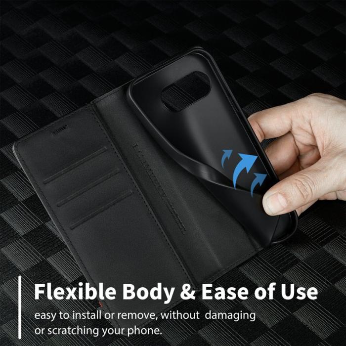 LC.imeeke - LC.IMEEKE Google Pixel 9a Fodral Äkta läder - Vit