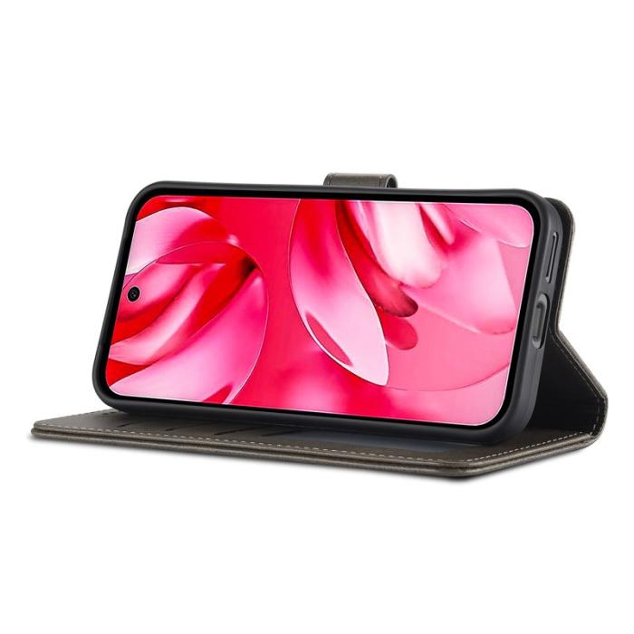 LC.imeeke - LC.IMEEKE Google Pixel 9a Fodral PU Läder - Grå