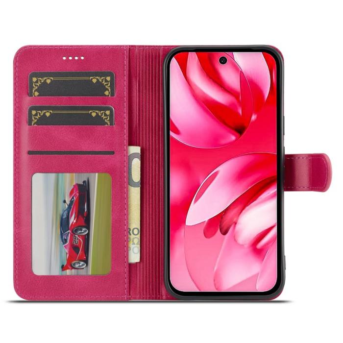 LC.imeeke - LC.IMEEKE Google Pixel 9a Fodral PU Läder - Rose