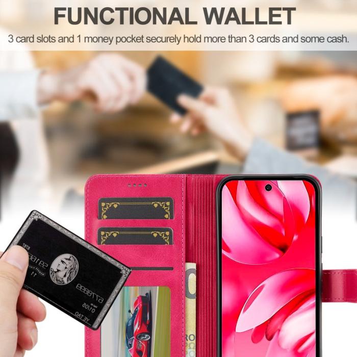 LC.imeeke - LC.IMEEKE Google Pixel 9a Fodral PU Läder - Rose