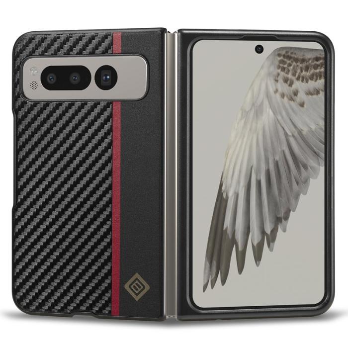 LC.imeeke - LC.IMEEKE Google Pixel Fold Fodral Äkta läder - Svart