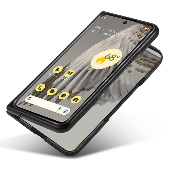 LC.imeeke - LC.IMEEKE Google Pixel Fold Fodral Äkta läder - Svart