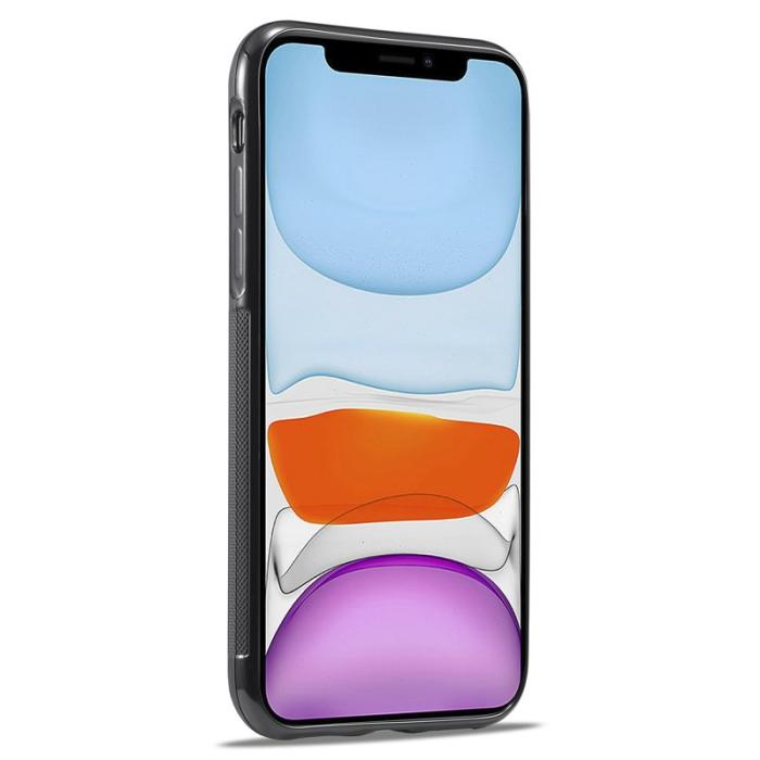 LC.imeeke - LC.IMEEKE iPhone 11 Fodral Carbon Fiber PU Läder - Svart