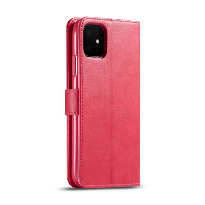 LC.imeeke - LC.imeeke iPhone 11 Fodral i PU-läder - Justerbar Ställning - Rosa