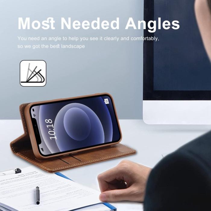 LC.imeeke - LC.IMEEKE iPhone 11 Fodral PU Läder - Brun