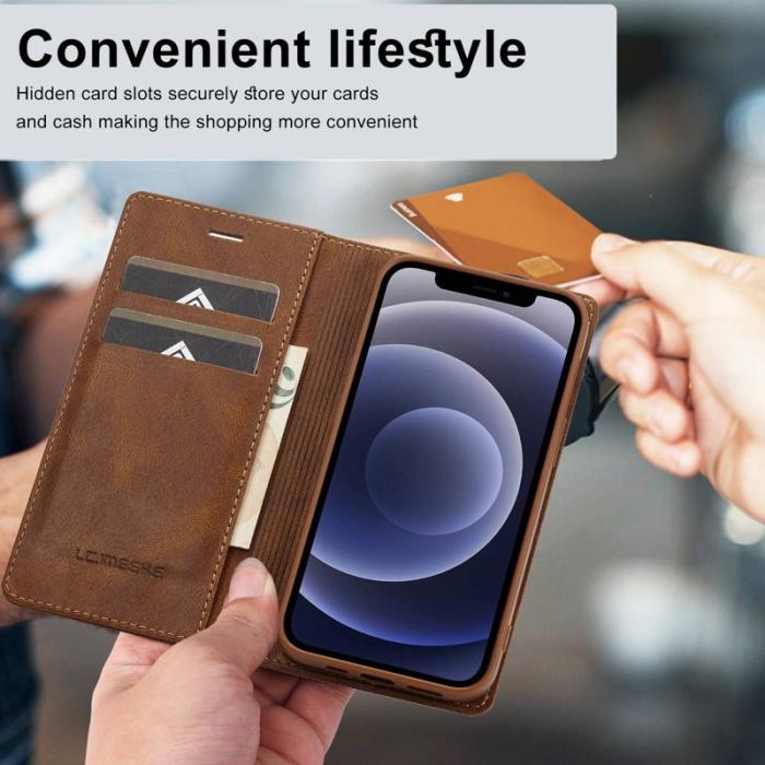LC.imeeke - LC.IMEEKE iPhone 11 Fodral PU Läder - Brun