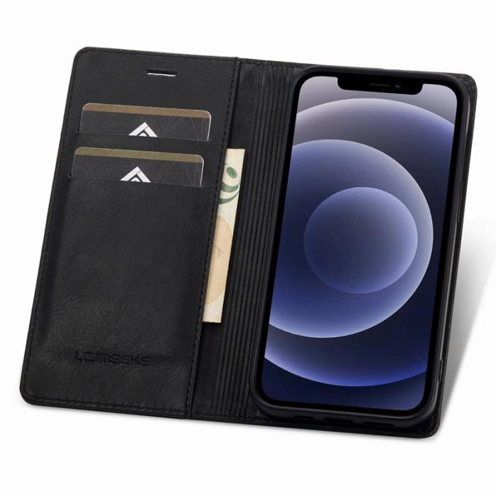 LC.imeeke - LC.IMEEKE iPhone 11 Fodral PU Läder - Svart