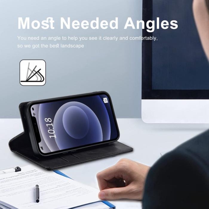 LC.imeeke - LC.IMEEKE iPhone 11 Fodral PU Läder - Svart