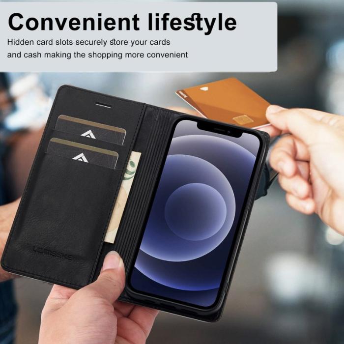 LC.imeeke - LC.IMEEKE iPhone 11 Fodral PU Läder - Svart