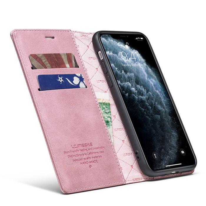 LC.imeeke - LC.IMEEKE iPhone 11 Pro Max Fodral Äkta läder - Rose Gold