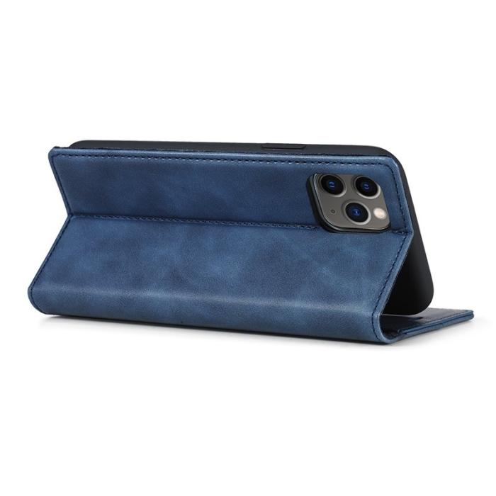 LC.imeeke - LC.IMEEKE iPhone 11 Pro Max Fodral i Äkta läder - Blå