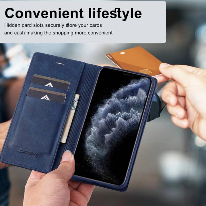 LC.imeeke - LC.IMEEKE iPhone 11 Pro Max Fodral PU Läder - Blå
