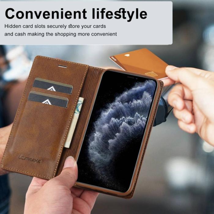 LC.imeeke - LC.IMEEKE iPhone 11 Pro Max Fodral PU Läder - Brun