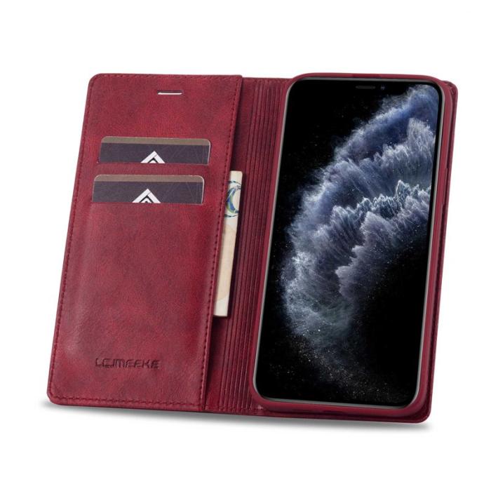 LC.imeeke - LC.IMEEKE iPhone 11 Pro Max Fodral PU Läder - Röd