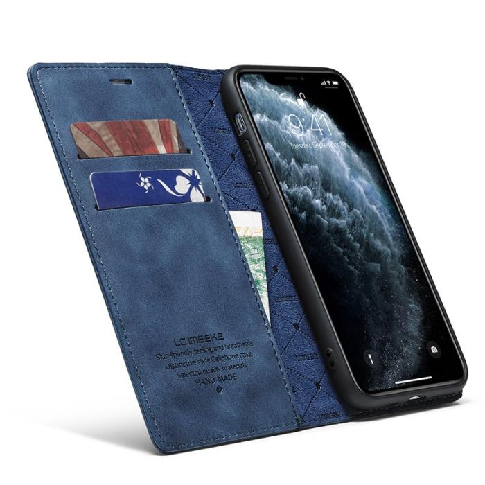 LC.imeeke - LC.IMEEKE iPhone 11 Pro Skal Äkta läder - Blå