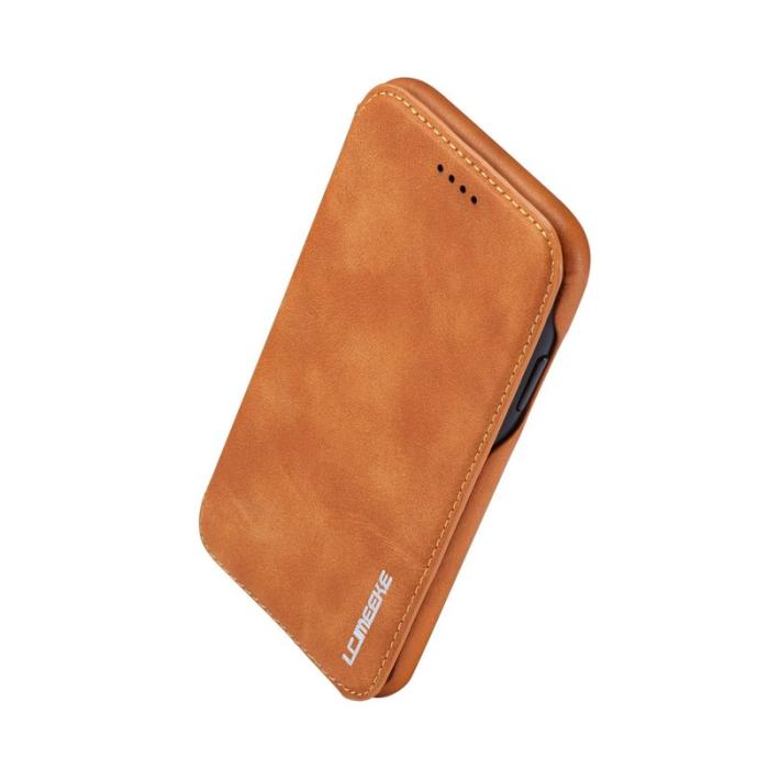 LC.imeeke - LC.IMEEKE iPhone 11 Skal Retro Stil Äkta Läder - Brun
