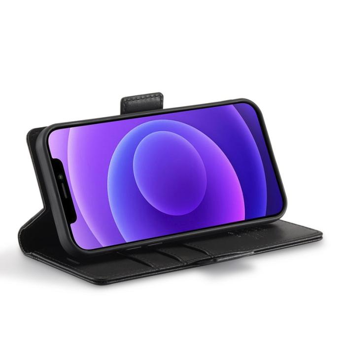 LC.imeeke - LC.IMEEKE iPhone 12 / 12 Pro Fodral i PU-läder - Svart