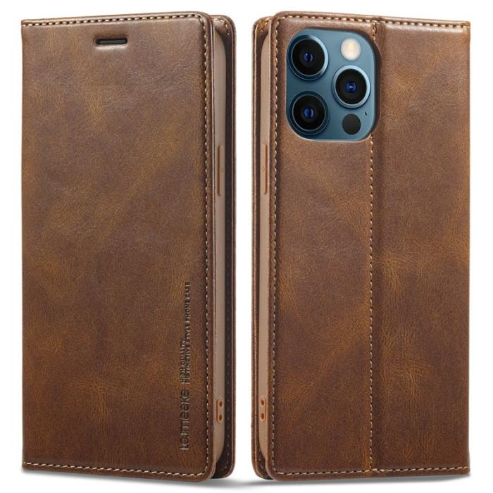 LC.imeeke - LC.IMEEKE iPhone 12 / 12 Pro Fodral PU Läder - Brun