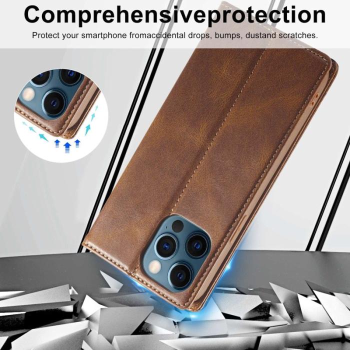 LC.imeeke - LC.IMEEKE iPhone 12 / 12 Pro Fodral PU Läder - Brun