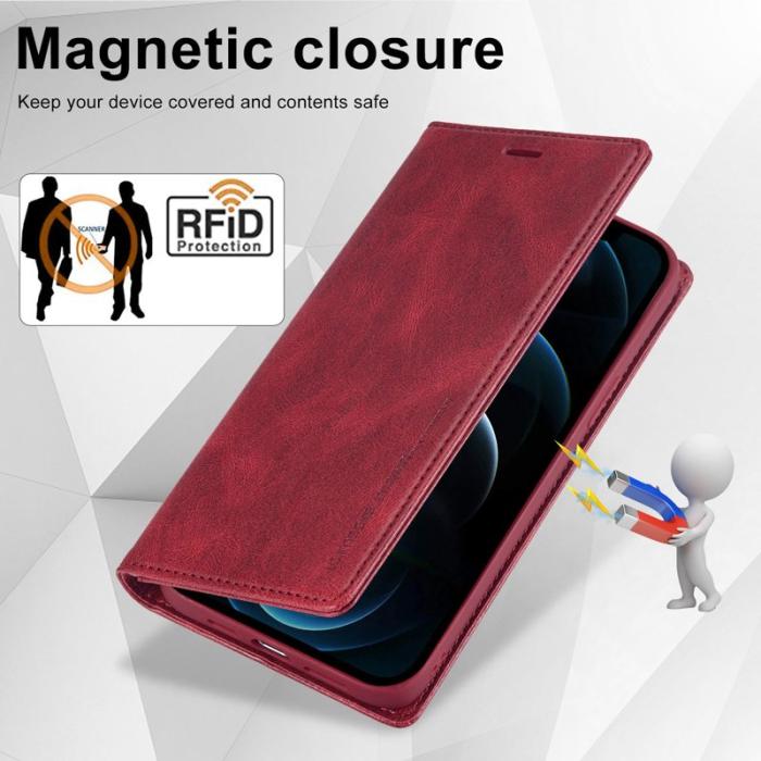 LC.imeeke - LC.IMEEKE iPhone 12 / 12 Pro Fodral PU Läder - Röd