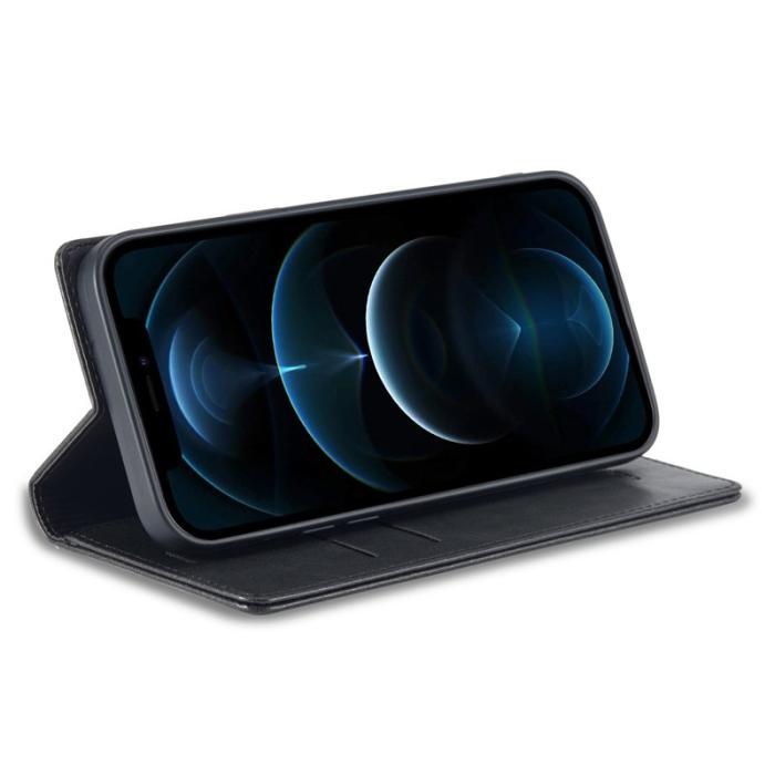 LC.imeeke - LC.IMEEKE iPhone 12 / 12 Pro Fodral PU Läder - Svart