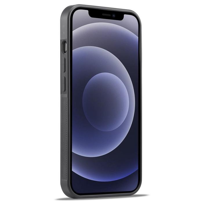 LC.imeeke - LC.IMEEKE iPhone 12 / 12 Pro Skal Äkta läder - Svart