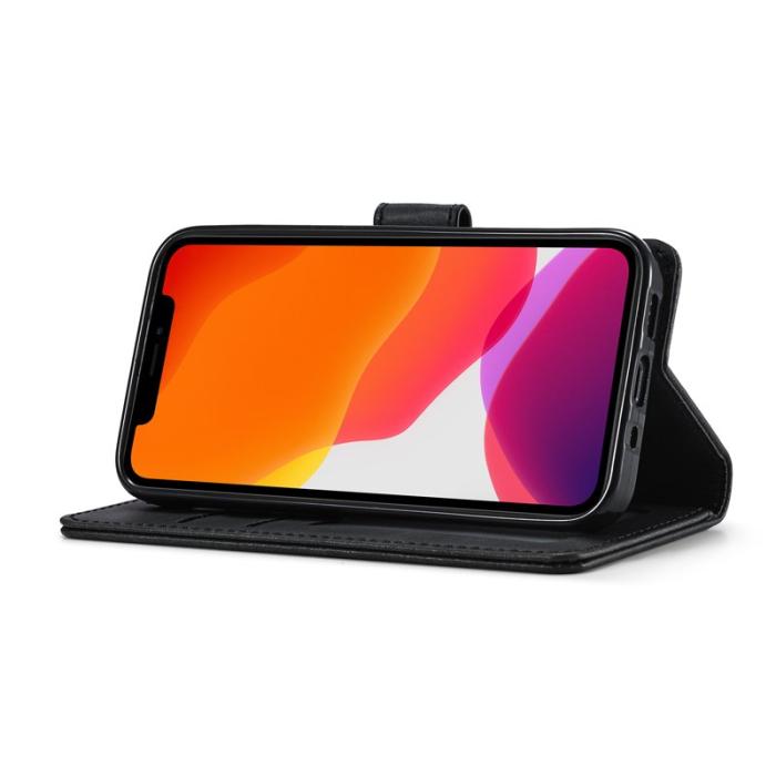 LC.imeeke - LC.IMEEKE iPhone 12 Fodral i Äkta läder - Svart