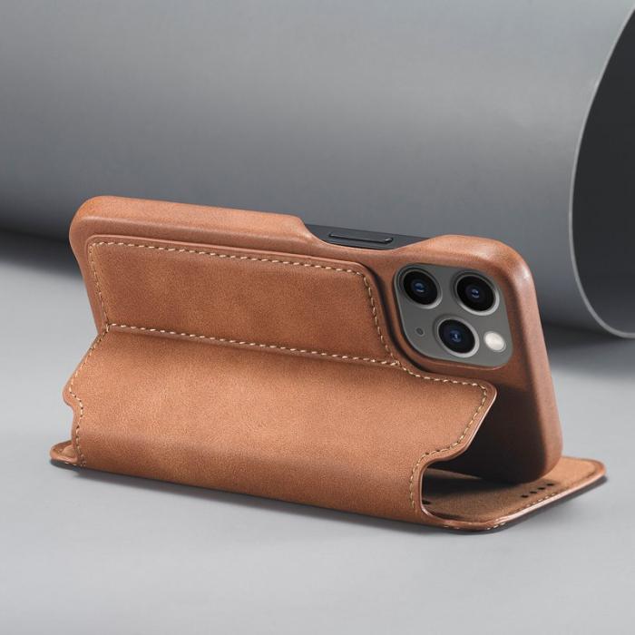 LC.imeeke - LC.IMEEKE iPhone 12 mini Fodral i Äkta läder - Brun