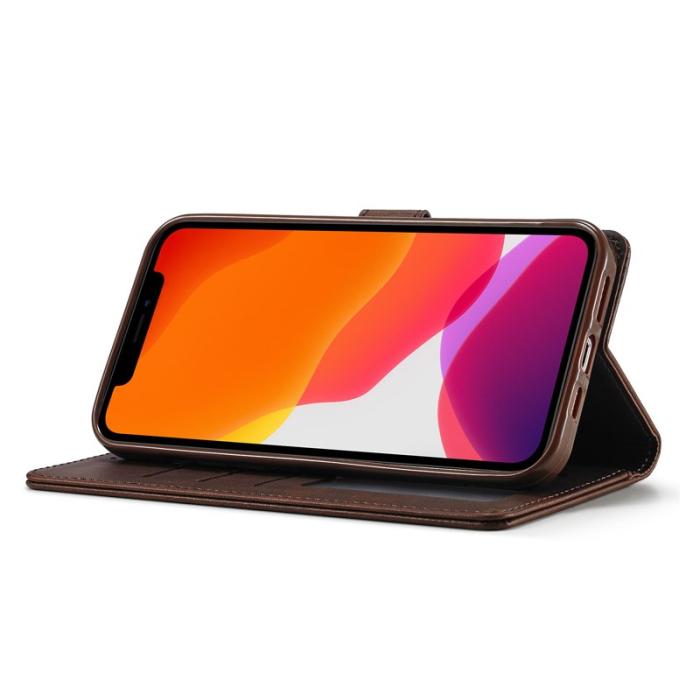 LC.imeeke - LC.IMEEKE iPhone 12 mini Skal Äkta läder - Kaffe