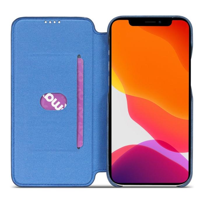 LC.imeeke - LC.IMEEKE iPhone 12 Pro Fodral Äkta läder - Blå