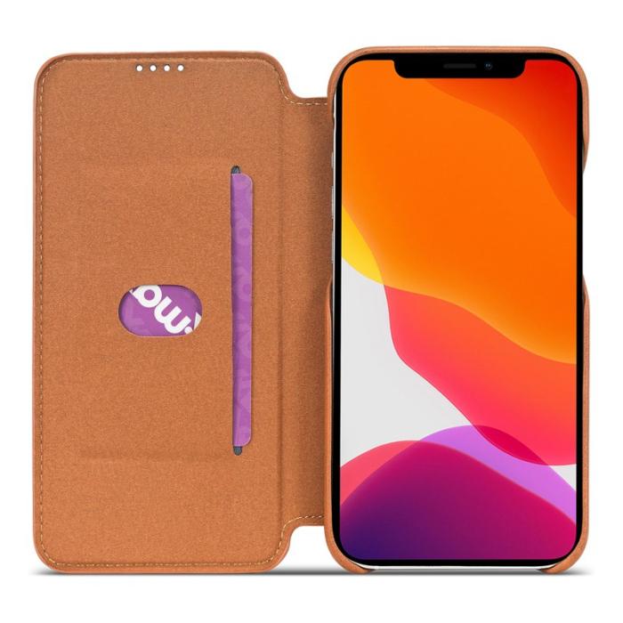 LC.imeeke - LC.IMEEKE iPhone 12 Pro Fodral i Äkta läder - Brun