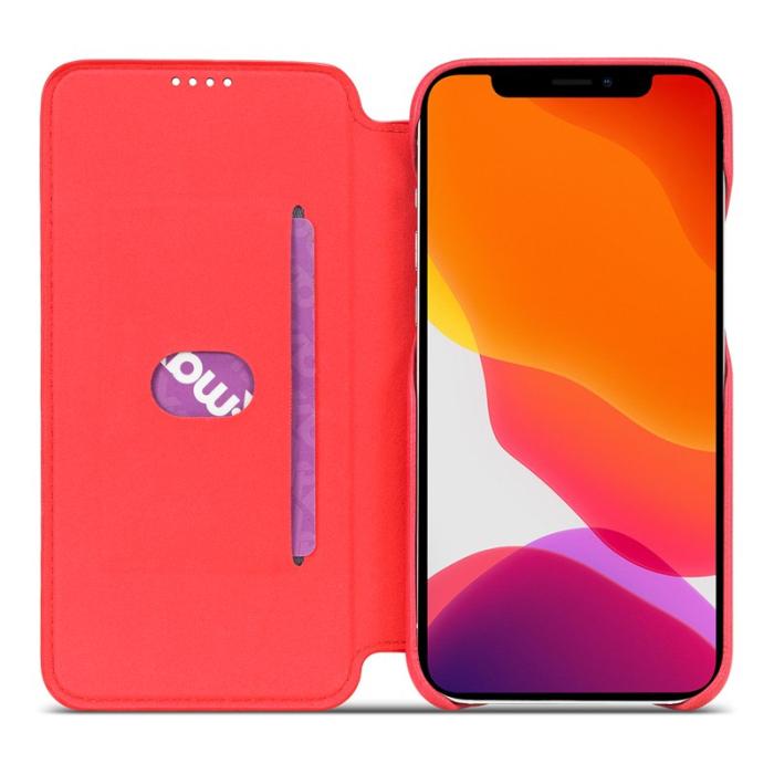 LC.imeeke - LC.IMEEKE iPhone 12 Pro Fodral i Äkta läder - Röd