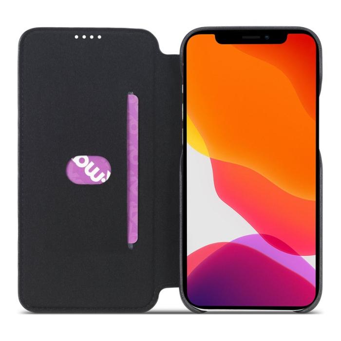 LC.imeeke - LC.IMEEKE iPhone 12 Pro Max Fodral Äkta läder - Svart