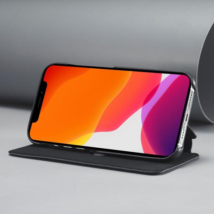 LC.imeeke - LC.IMEEKE iPhone 12 Pro Max Fodral Äkta läder - Svart