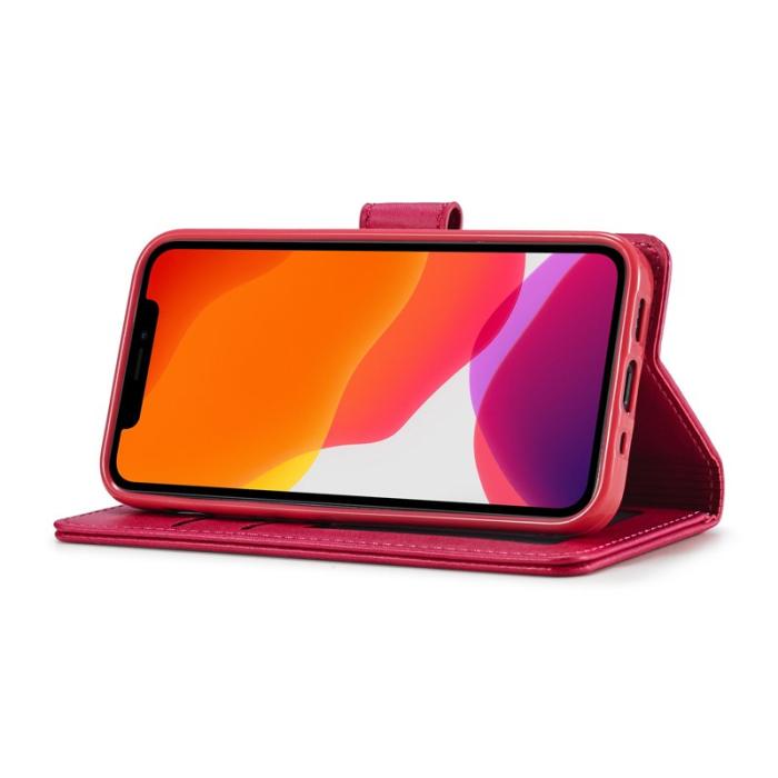 LC.imeeke - LC.IMEEKE iPhone 12 Pro Max Fodral i Äkta läder - Röd