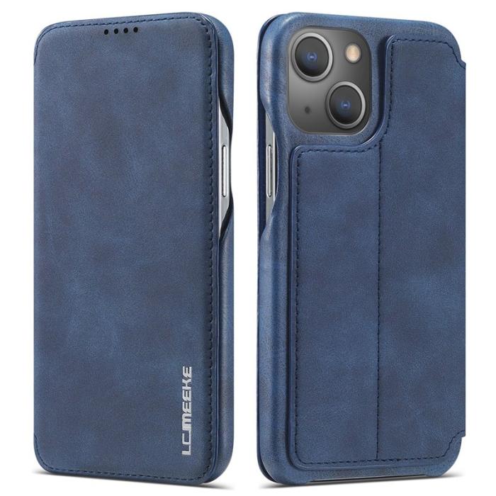 LC.imeeke - LC.IMEEKE iPhone 13 Fodral i Äkta läder - Blå