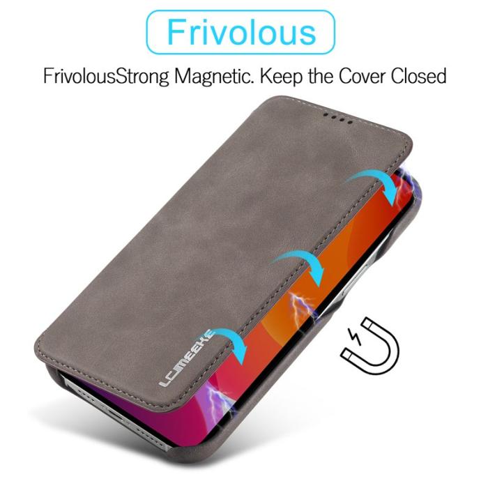 LC.imeeke - LC.IMEEKE iPhone 13 Fodral i Äkta läder - Kaffe