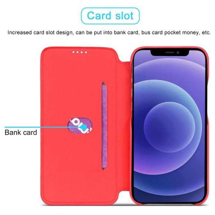 LC.imeeke - LC.IMEEKE iPhone 13 Fodral i Retro Stil - Äkta läder - Röd