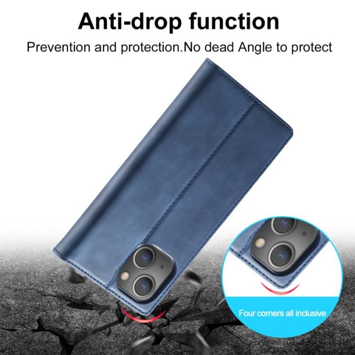 LC.imeeke - LC.IMEEKE iPhone 13 Fodral PU Läder - All-round Skydd - Blå