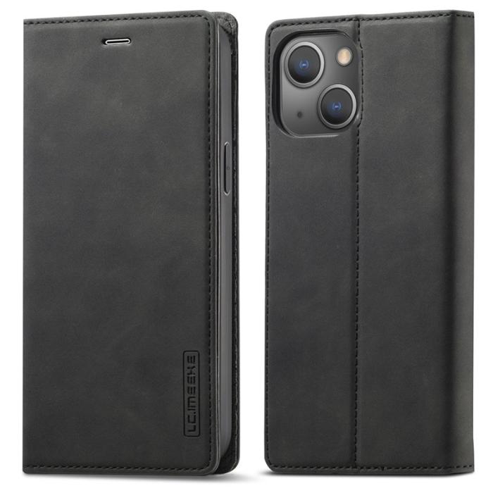 LC.imeeke - LC.IMEEKE iPhone 13 Fodral PU Läder - All-round Skydd - Svart