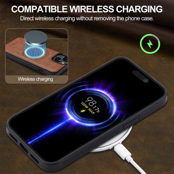 LC.imeeke - LC.IMEEKE iPhone 13 mini Fodral Äkta läder - Brun