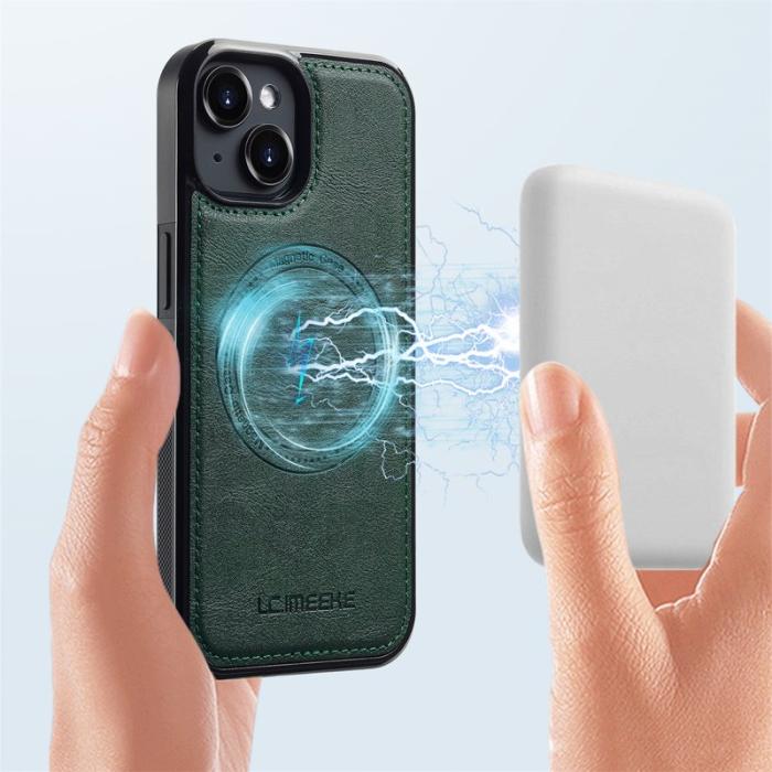 LC.imeeke - LC.IMEEKE iPhone 13 mini Fodral Äkta läder - Grön