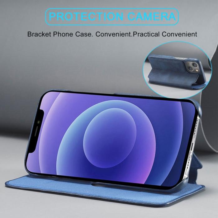 LC.imeeke - LC.IMEEKE iPhone 13 mini Fodral i PU-läder - Blå