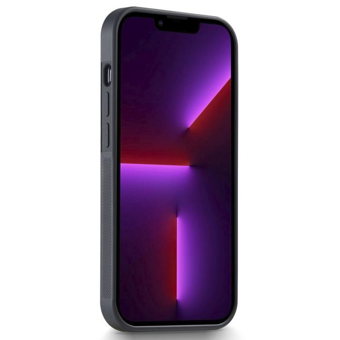 LC.imeeke - LC.IMEEKE iPhone 13 Pro Fodral i PU-läder - Kolfiber - Svart