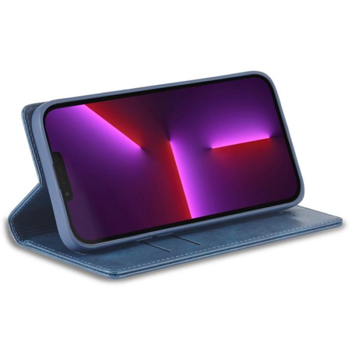 LC.imeeke - LC.IMEEKE iPhone 13 Pro Fodral - RFID Blocking - Konstläder - Blå