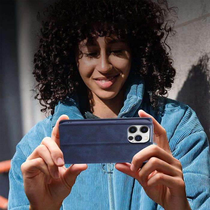 LC.imeeke - LC.IMEEKE iPhone 13 Pro Fodral - RFID Blocking - Konstläder - Blå